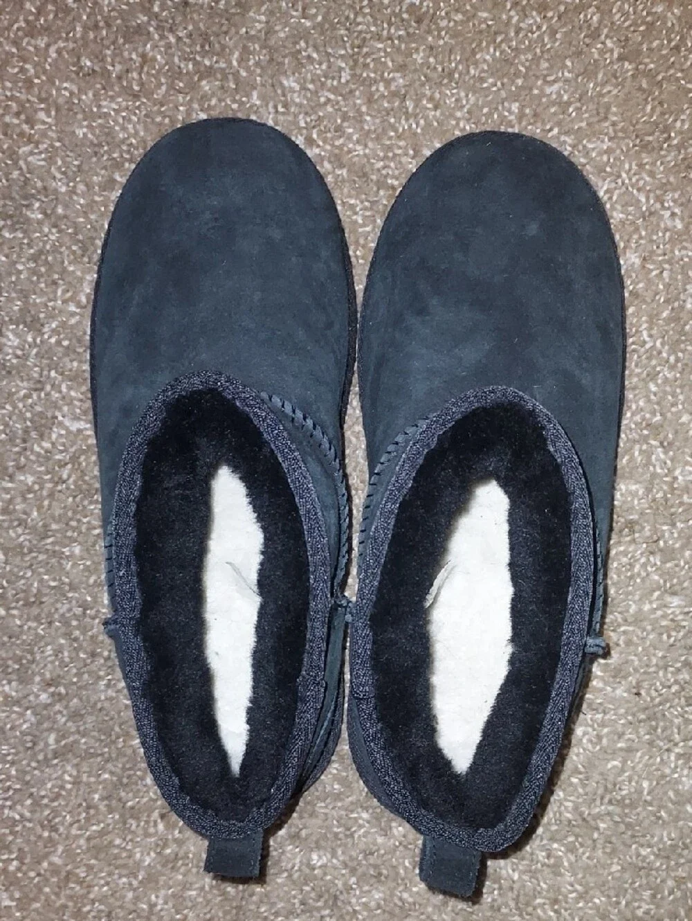 UGG Kids Soft Black Suede Short Boot